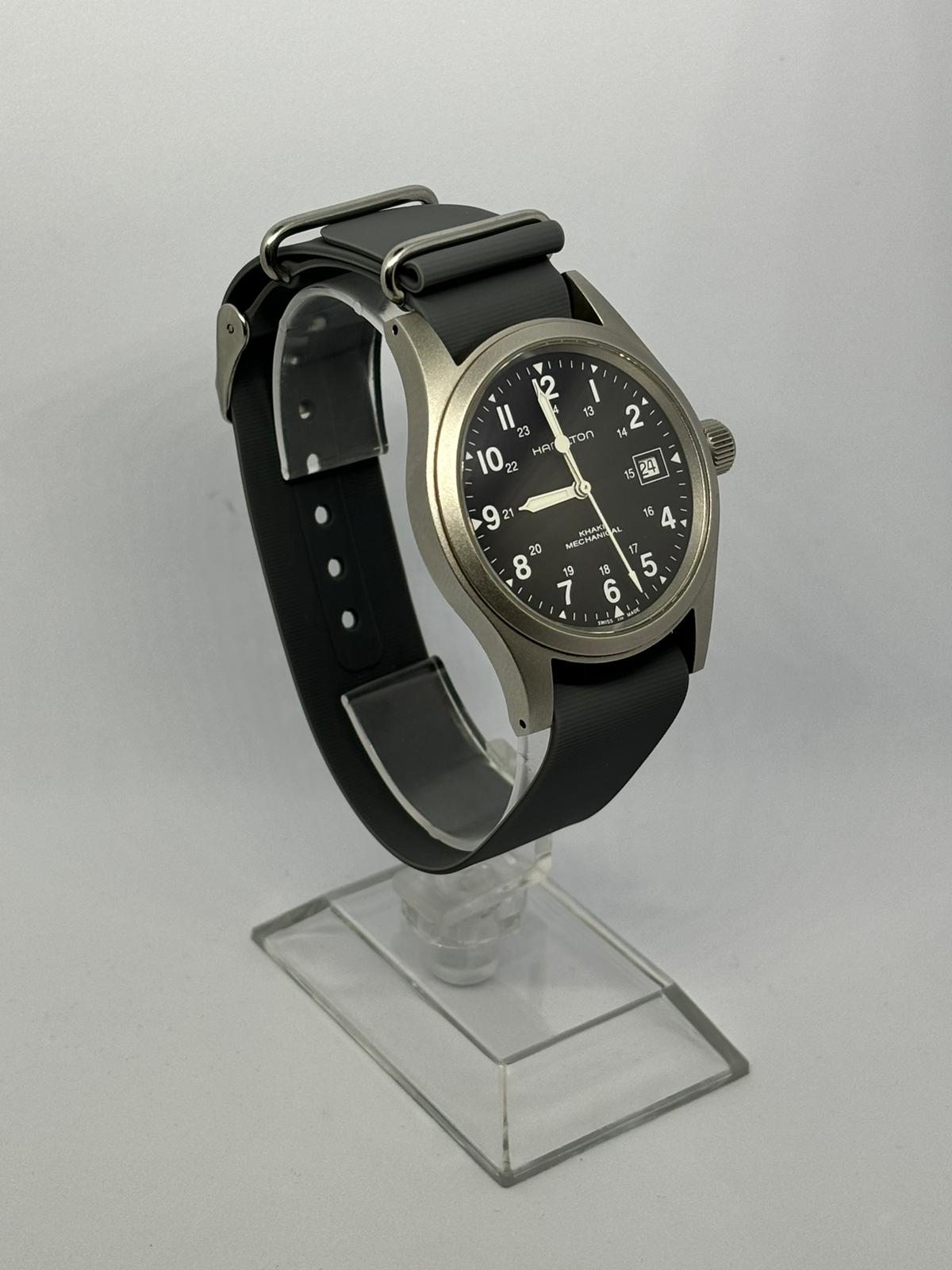 Rubber Nato Black Front Watch 2